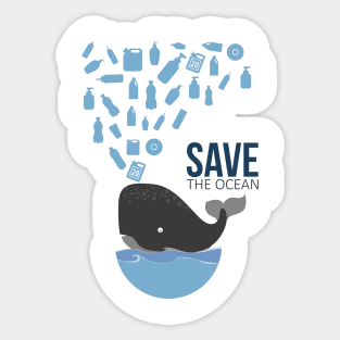 Save The Ocean Keep The Sea Plastic Free Turtle Scene Sticker